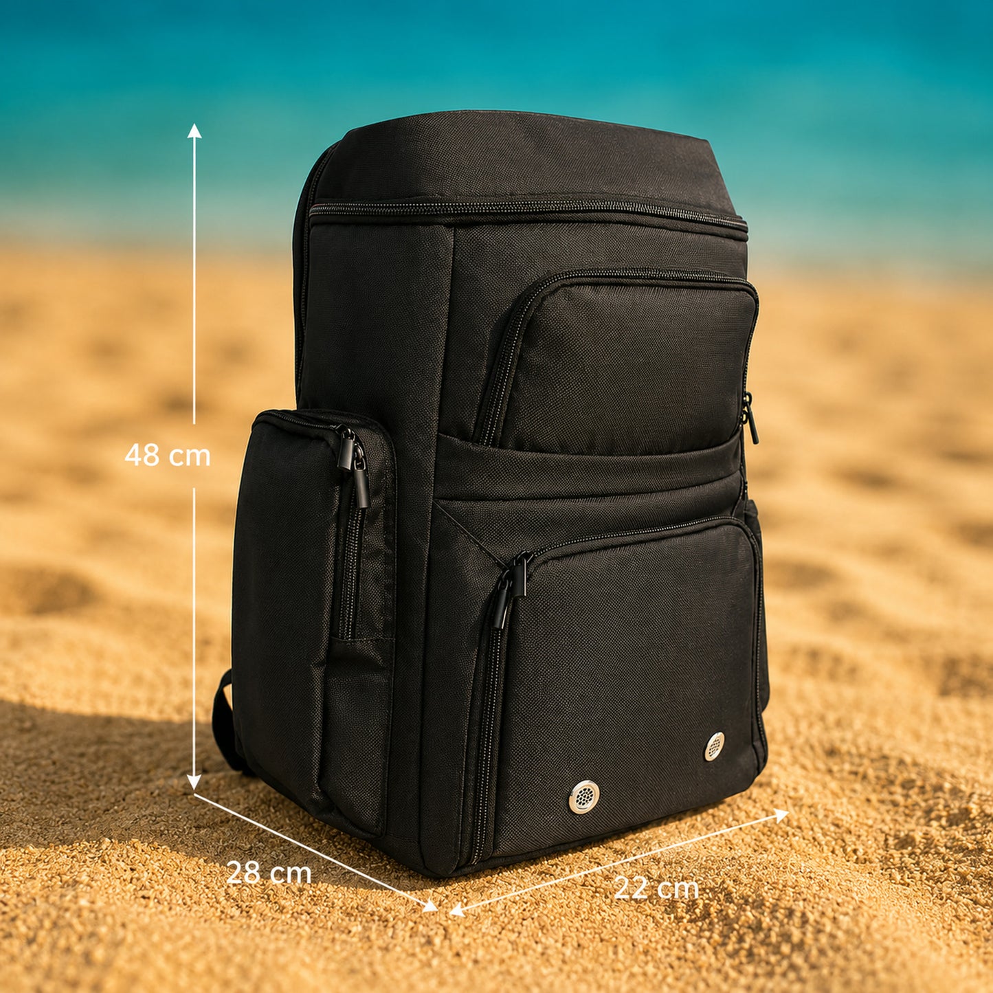 PADVEO Court Backpack – Padel Rucksack schwarz, 48 x 28 x 22 cm